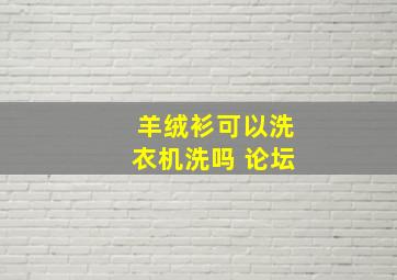 羊绒衫可以洗衣机洗吗 论坛